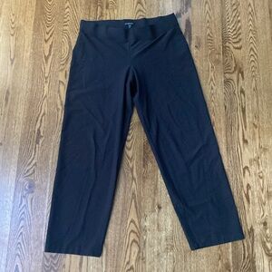 Eileen Fisher petite large ankle pant grey minimalist quiet luxury pull on